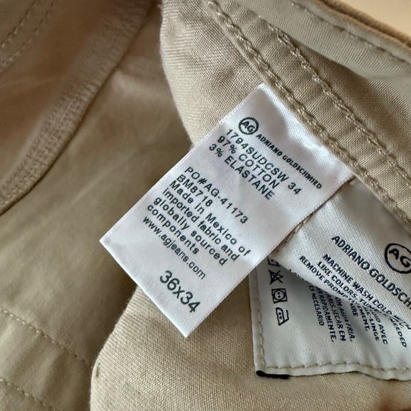 AG Adriano Goldschmied The Everett Slim Straight Khaki 5 Pocket Pants 36 x 34 - Picture 7 of 11